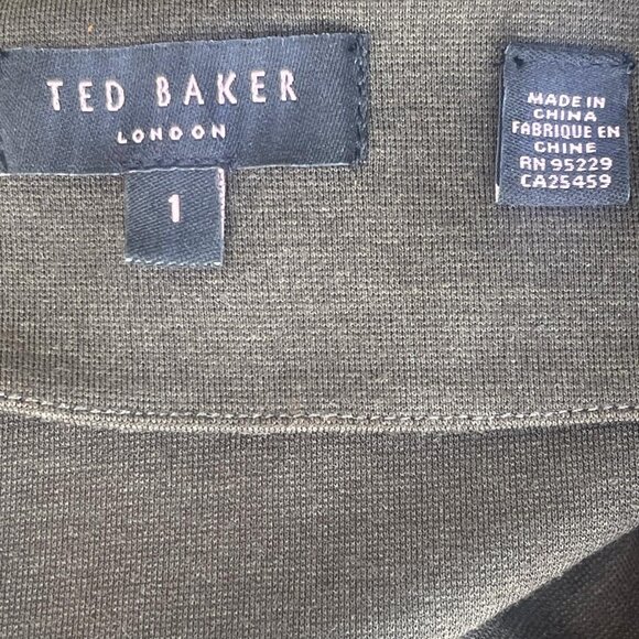 Ted Baker London Green Women's Gold Zipper Short Sleeve Sheath Dress Sz 1, US 2 - Picture 10 of 11